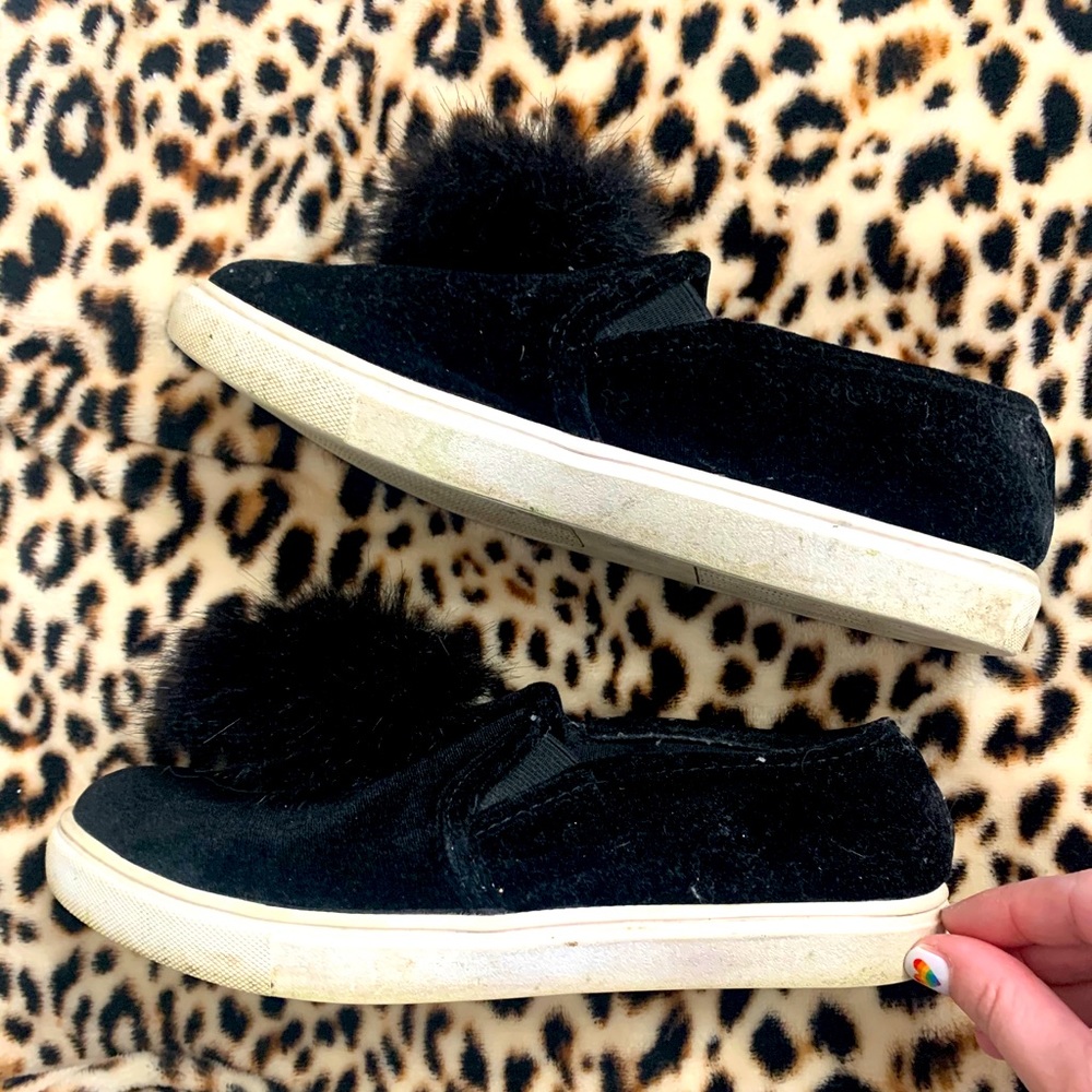 Betsey Johnson Velvet Pom Slipon Sneakers